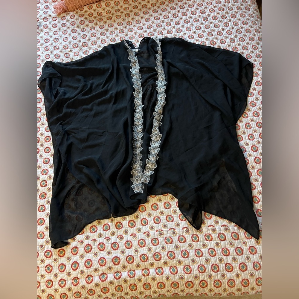 EUC Ellen Tracy Butterfly Sheer Swim Coverup one size